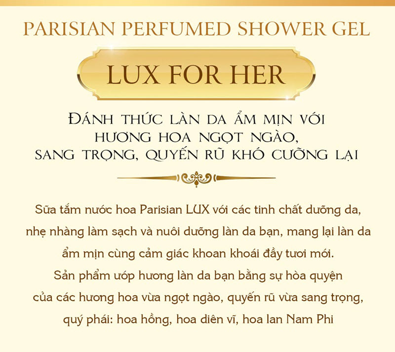 Sữa Tắm Parisian Nước Hoa Nữ