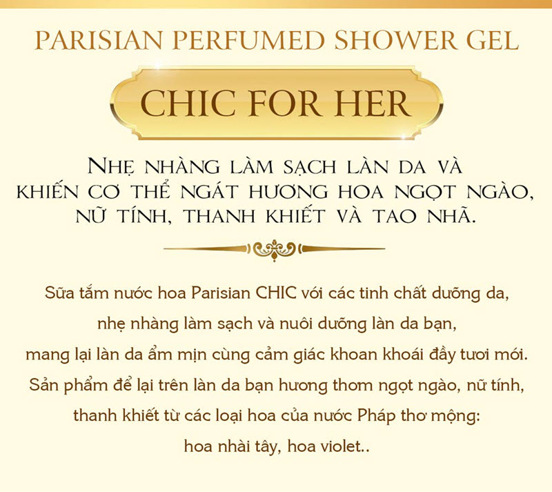 Sữa Tắm Parisian Nước Hoa Nữ