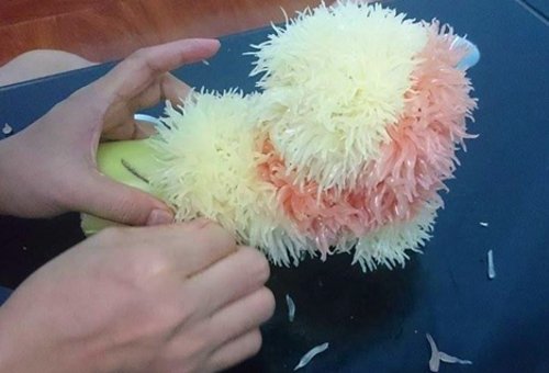 Cách làm chó bông bằng bưởi trang trí mâm ngũ quả Trung thu
4