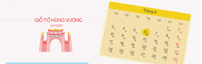 Lịch nghỉ lễ 30/4 cho người lao động năm 2017
3