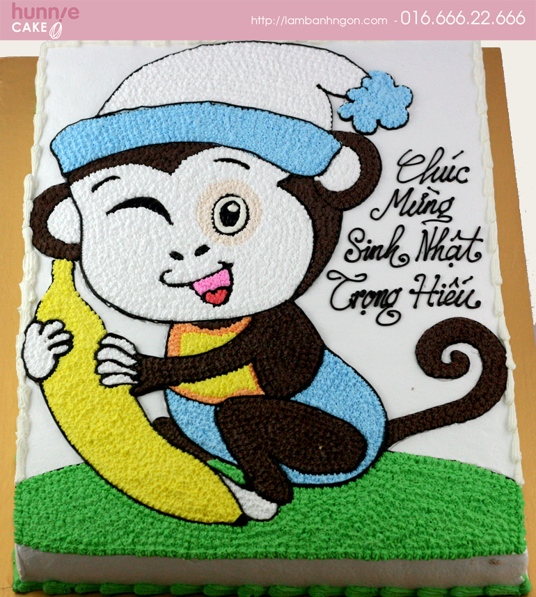Tổng hợp những mẫu bánh sinh nhật đẹp hình con khỉ dành cho người tuổi thân siêu dễ thương 10