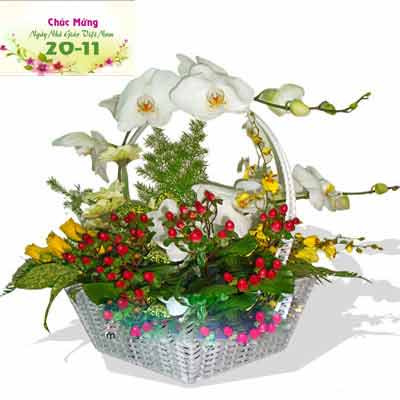 Những lẵng hoa đẹp gửi đến thầy cô nhân ngày 20 – 11 7