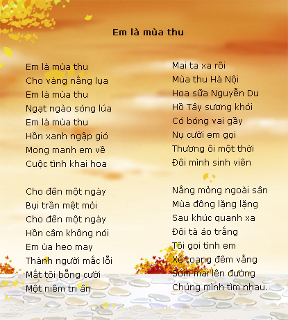 Những bài thơ về mùa thu hay nhất 2015 2