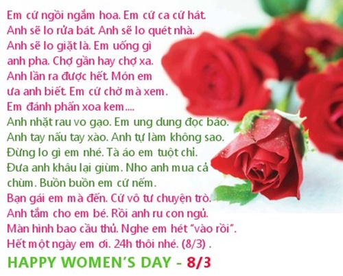 Thơ 8/3 vui chế tặng mẹ tặng vợ tặng người yêu 3
