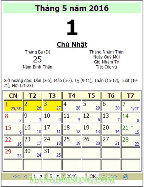 Lịch nghỉ 30/4 1/5 năm 2016 mừng ngày giải phóng miền nam thống nhất đất nước 1