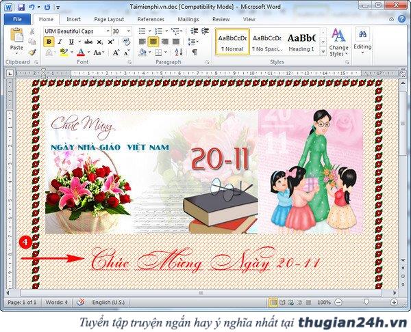 Cách làm báo tường 20- 11 trên Word chuyên nghiệp, đơn giản 3