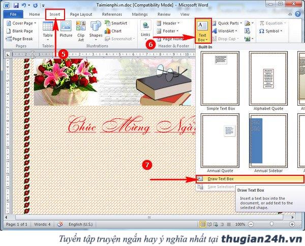 Cách làm báo tường 20- 11 trên Word chuyên nghiệp, đơn giản 4