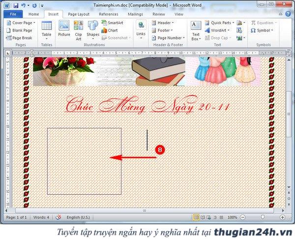 Cách làm báo tường 20- 11 trên Word chuyên nghiệp, đơn giản 5