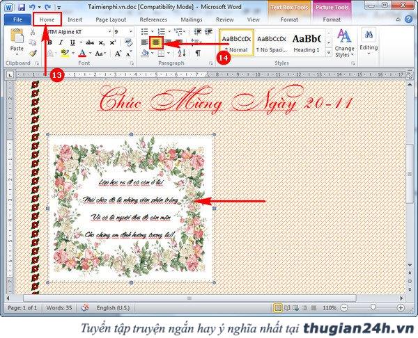 Cách làm báo tường 20- 11 trên Word chuyên nghiệp, đơn giản 8